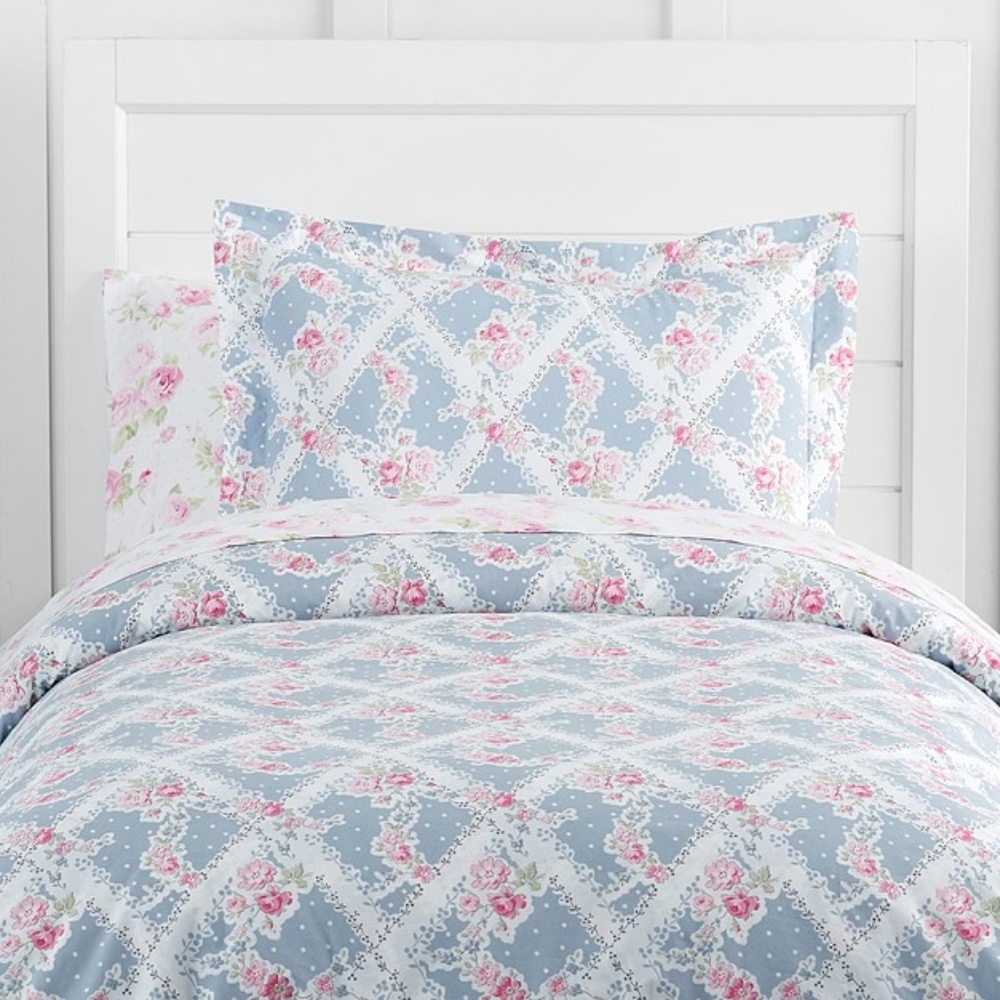 Pottery Barn Kids Sadie Trellis Twin Duvet NWOT